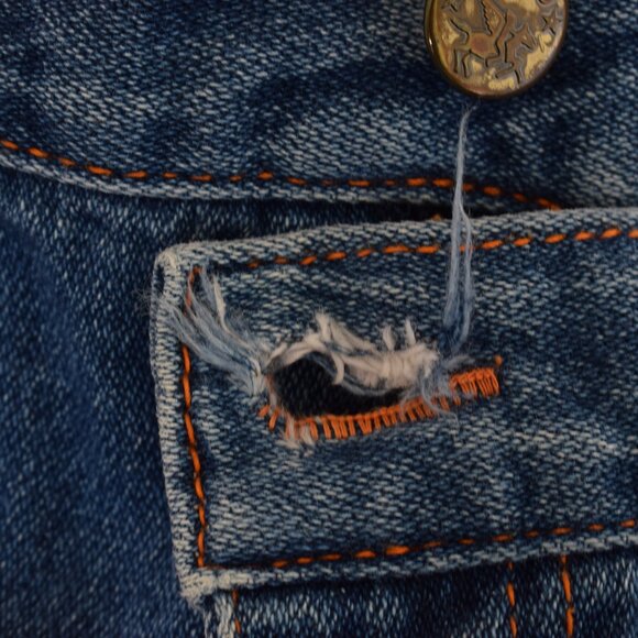 Vintage Worrrn 80s Gitano Medium Wash Flat Front Cotton Pants size 18 SHORT | 34 - Picture 6 of 10